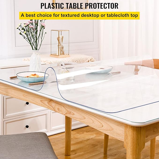 VEVOR Clear Desk Cover Protector, 36 X 60 inch, 2 mm Rectangle Waterproof Thick - Image 3