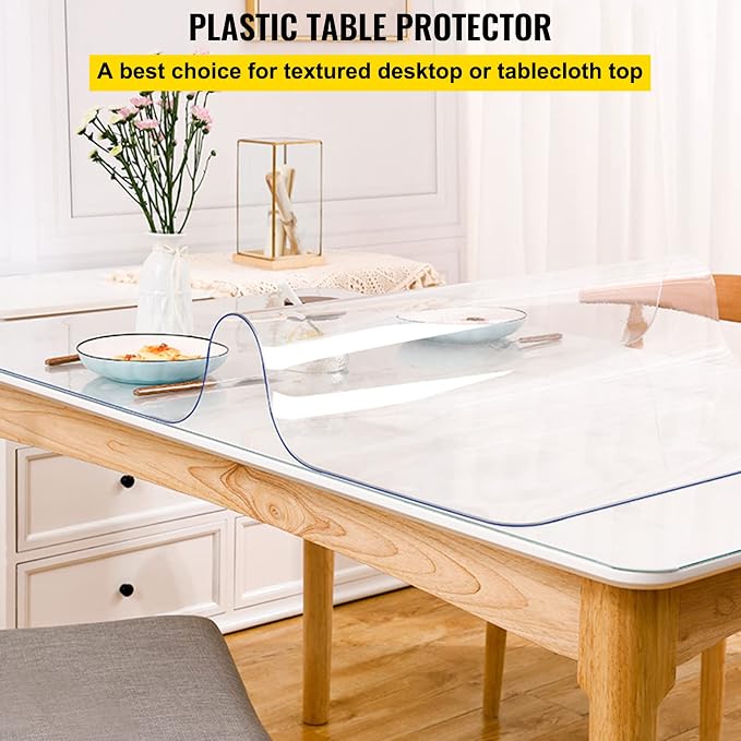 VEVOR Clear Desk Cover Protector, 42 x 78 inch, 1.5 mm Thick Rectangle - Image 3