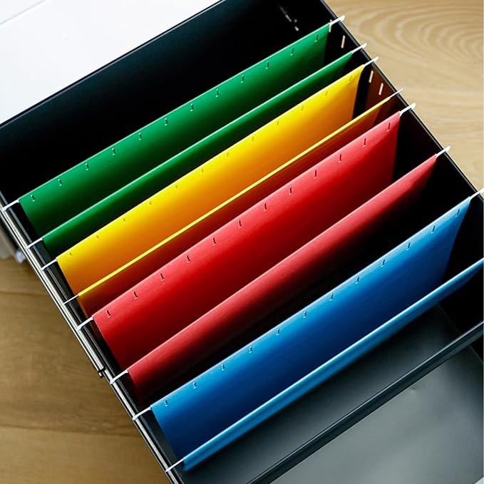 pmybupo Blue 25 Pack Hanging File Folders, Cabinet Organizer Letter Size 1/5 - Image 4