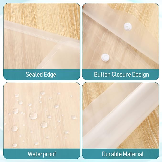 Zhehao 100 Pcs Clear Plastic Envelopes File Folders - Image 4