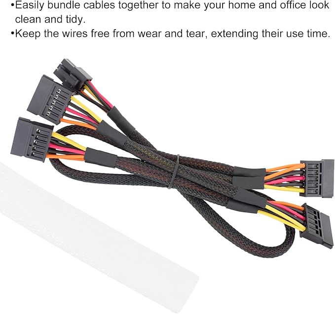 100ft PET Expandable Wire Loom 1/2 Inch, PET Braided Wire Sleeving Cable - Image 4