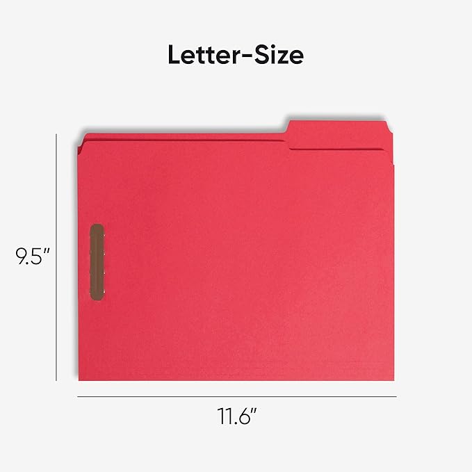 Smead Fastener File Folders, Reinforced 1/3-Cut Tabs, 2 Fasteners, Letter Size - Image 3