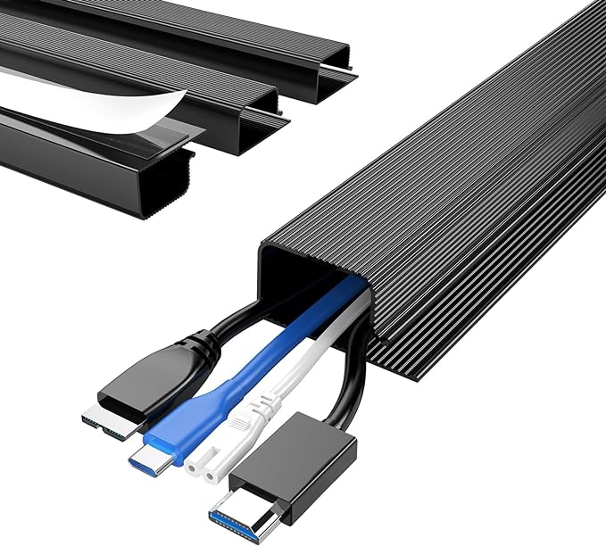 Delamu 4 Pack Cord Organizers for Desks, 62.8in Cable Organizer Cable by DELAMU