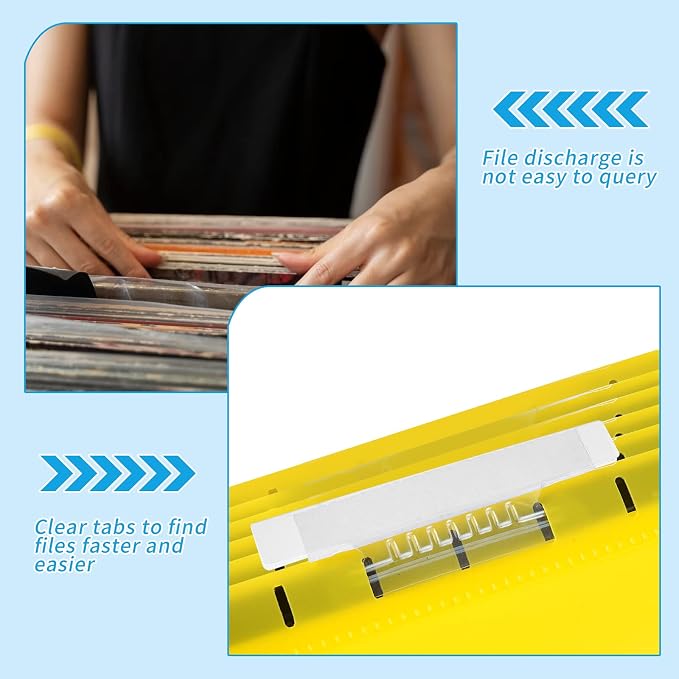 200 Pieces 4 Inch Clear Hanging Folder Tabs Hanging File Folders Tabs File - Image 6