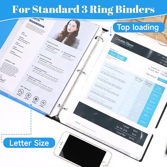 200 Pack Sheet Protectors for 3 Ring Binder - Image 2