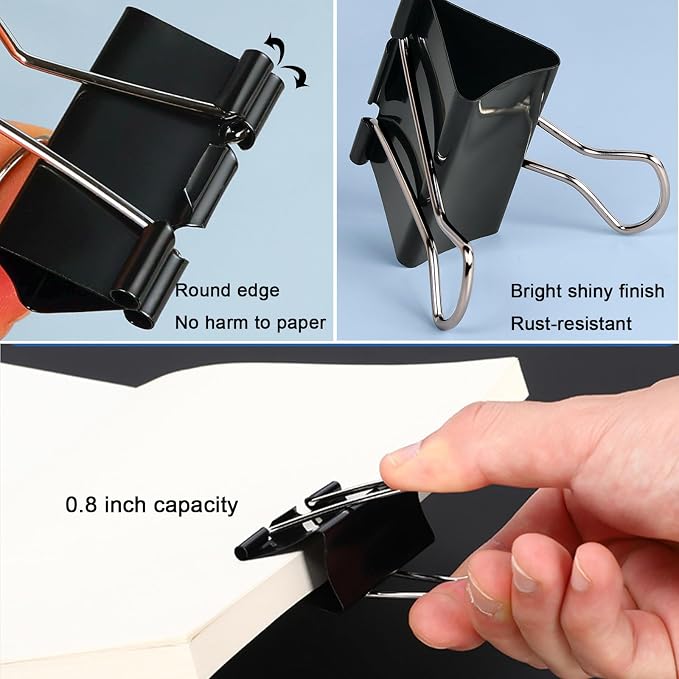 12 Pack Extra Large Binder Clips 2 inch Big Paper Clips - Image 3