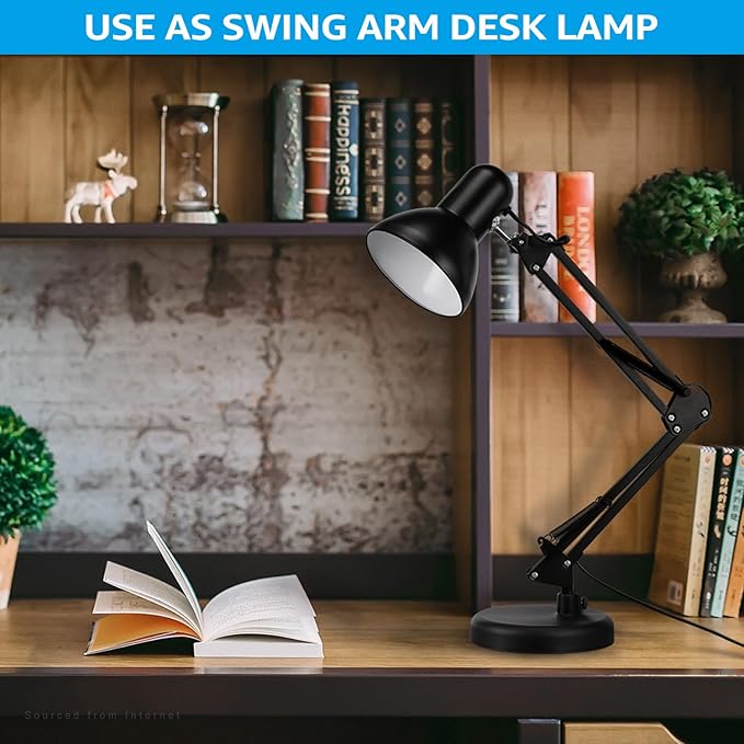 TORCHSTAR Metal Desk Lamp, Adjustable Swing Arm, - Image 3
