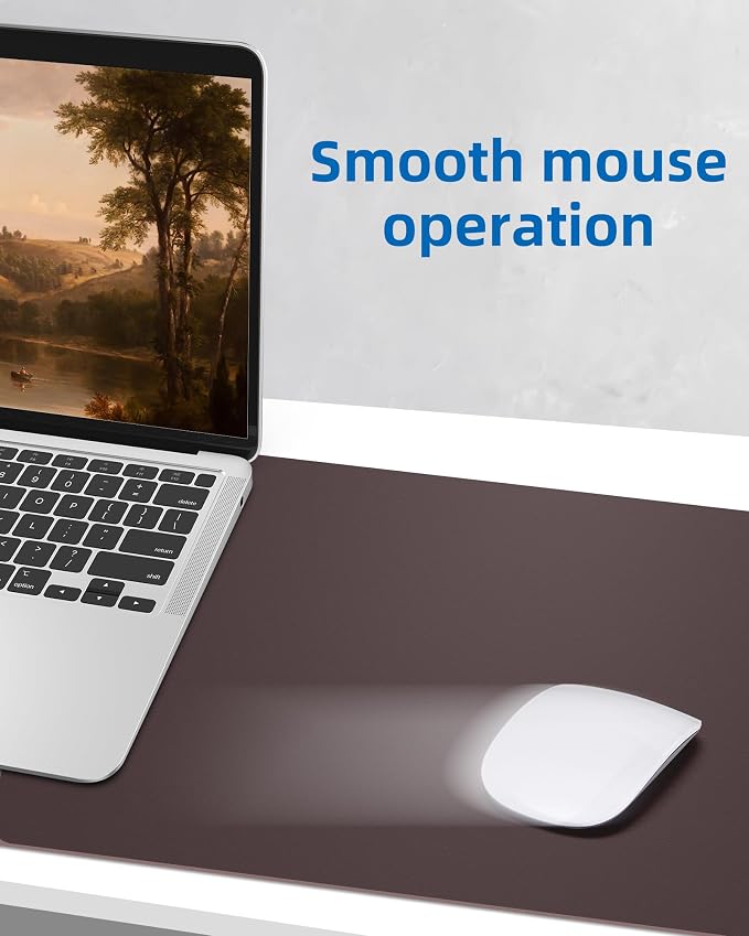 AFIING Leather Desk Pad Protector, Mouse Pad, Office Desk Mat, Non-Slip PU - Image 5