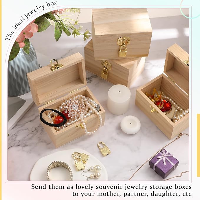CroBlissful 24 Set 48 Pcs Unfinished Wooden Box - Image 5