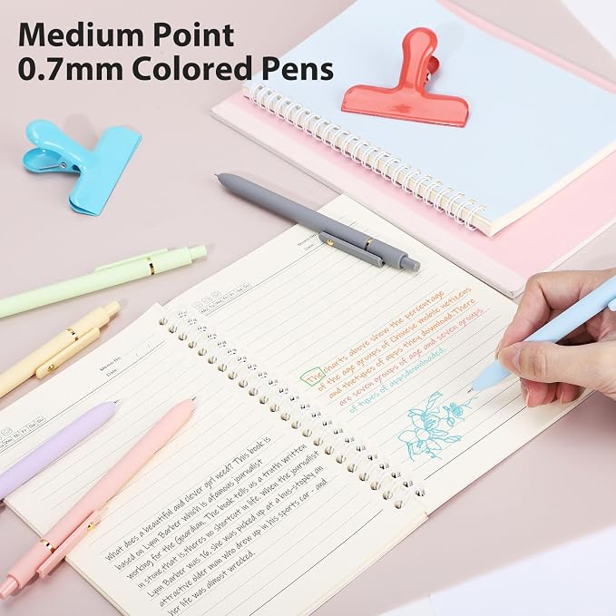 FIOVER Colored Pens, 12 Pack Colorful Gel Pens, Quick-Dry 0.7mm Medium Point - Image 3