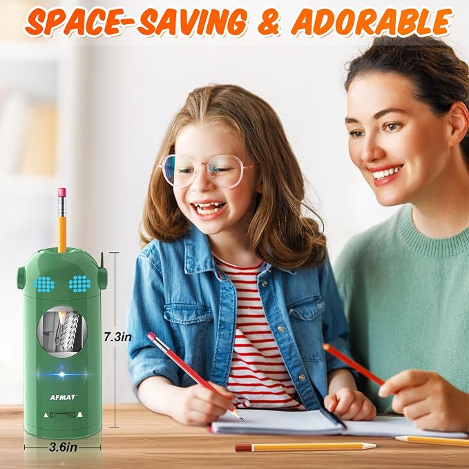 AFMAT Electric Pencil Sharpener, Fully Automatic Colored Pencil Sharpener - Image 6