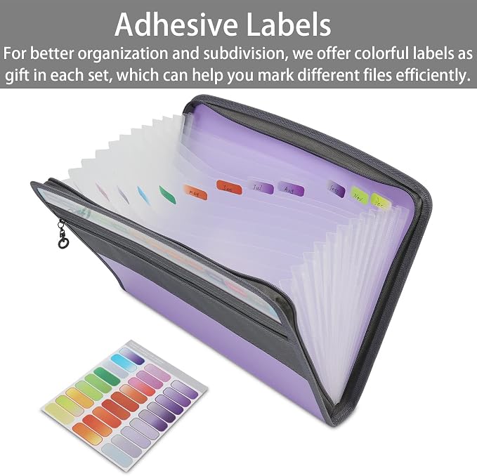 NAFY Accordian File Organizer, 13 Pockets Expanding File Folder - Image 5