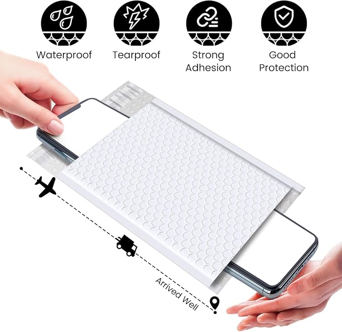 Fuxury Bubble Mailers 6x10 Inch White 50 Pack Padded Envelopes Usable Size 6x9" - Image 7