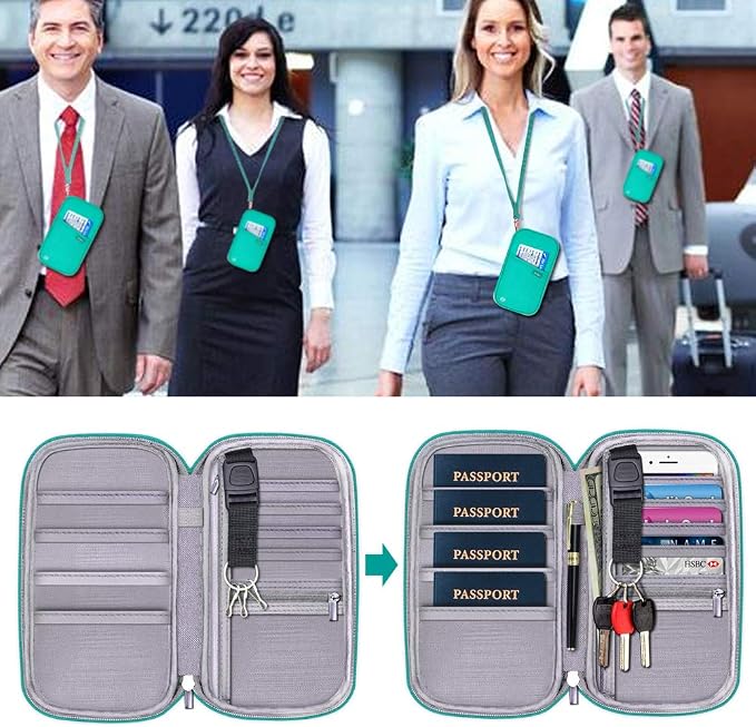 RFID Passport Wallet with Vaccine Card Slot, Family Travel Passport Holder - Image 4