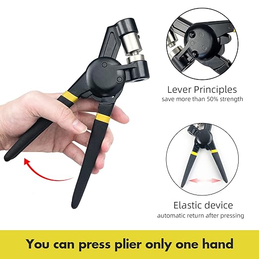 HAPDEN Grommet Tool Kit, 3/8 inch Handheld Eyelet Kit Manual Grommet Press - Image 3