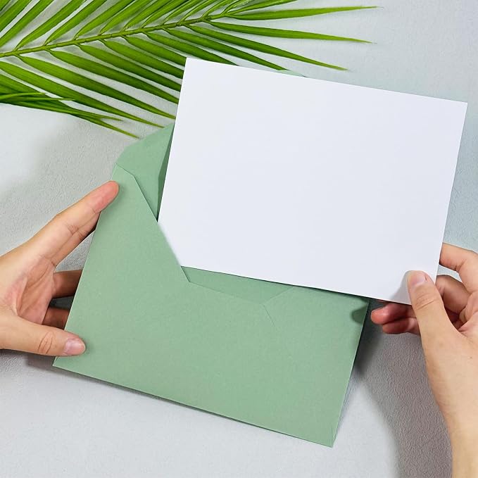 100 PCS Sage Green Colorful A7 Envelopes - Image 7
