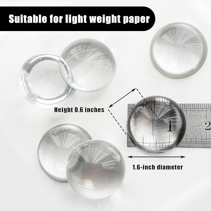 6Pack 1.6inch Crystal Dome Magnifying Paperweight, Paper Weights - Image 5