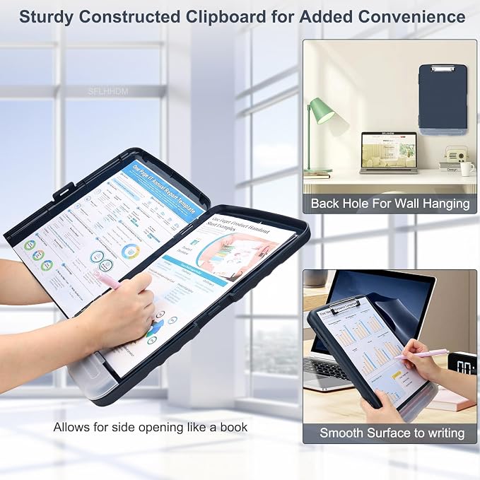 SFLHHDM Storage Clipboard with Pen Holder, High Capacity Clipboards - Image 5