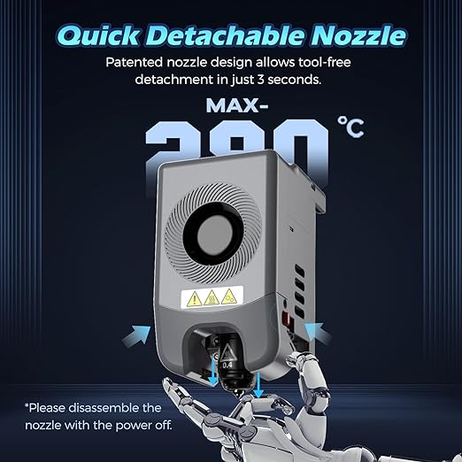 FLASHFORGE Adventurer 5M Pro Nozzle, 0.6mm Hardened, 280℃ High Flow 32mm³/s - Image 6