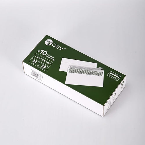 100 Count #10 Self Seal Security Envelopes, 4.1/8" x 9.1/2", 24 lb White Paper - Image 2