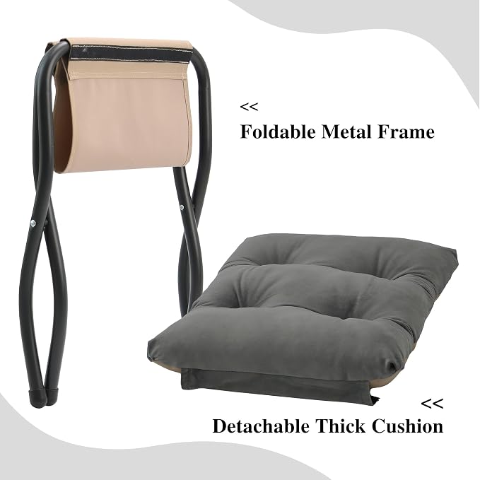 15" Folding Ottoman, Foldable Footrest Stool, Portable Small Foot Stool - Image 7