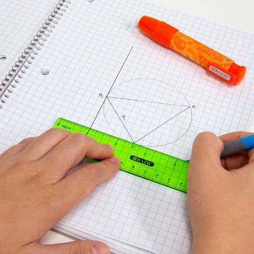 BAZIC Products 6 in Clear Plastic Ruler, Inch & Metric, 3 Pack | Three - Image 3