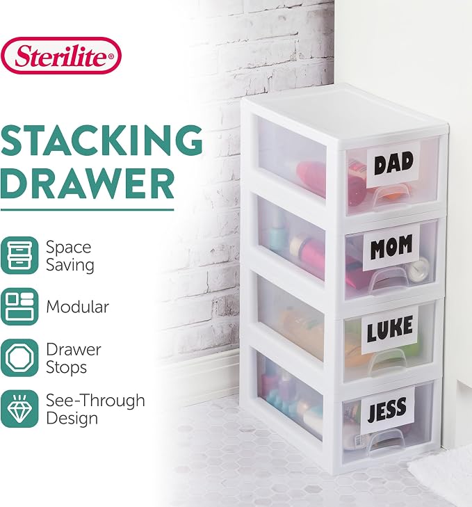 Sterilite 18-Pack 6 Quart Stacking Drawer, Accessories, Craft Supplies - Image 4