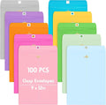 Geyee 100 Pcs Clasp Manilla Envelopes 9 x 12 Inch Gummed Colored Envelopes by Geyee