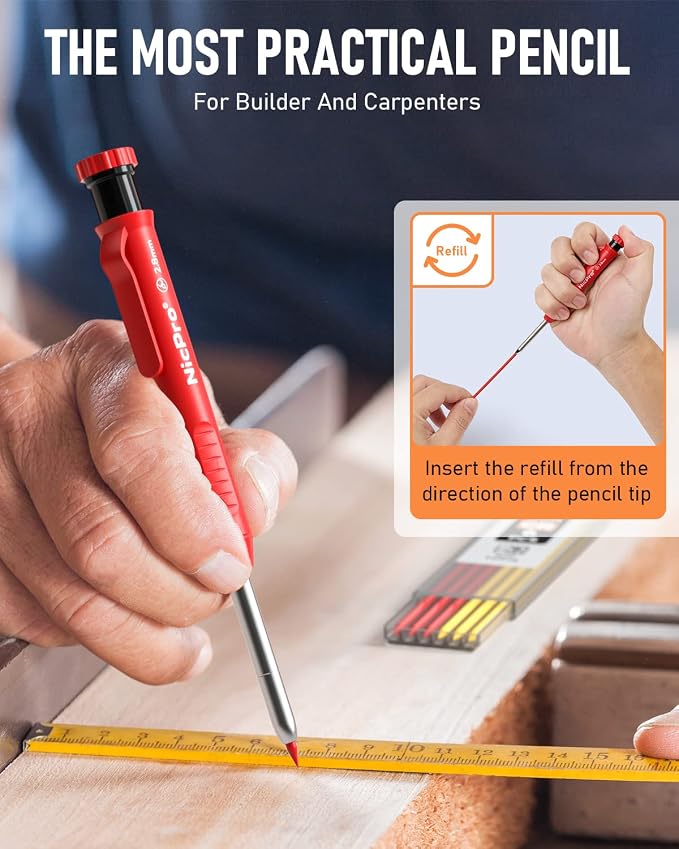 Nicpro 3 Pack CP1000 Carpenter Pencils - Image 6
