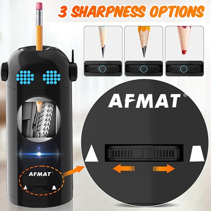 AFMAT Electric Pencil Sharpener, Fully Automatic Colored Pencil Sharpener - Image 4