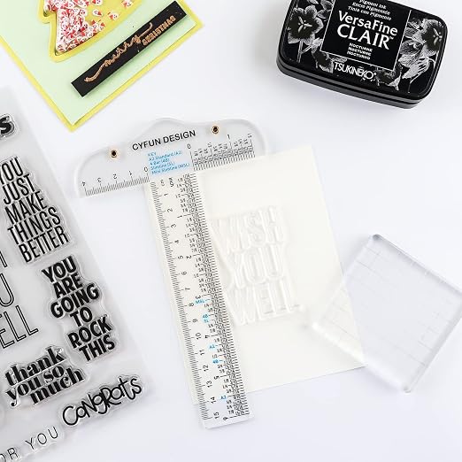 2PCS 6 Inches/15cm Acrylic Clear T-Square Ruler, Inches and Metric, T Square - Image 9