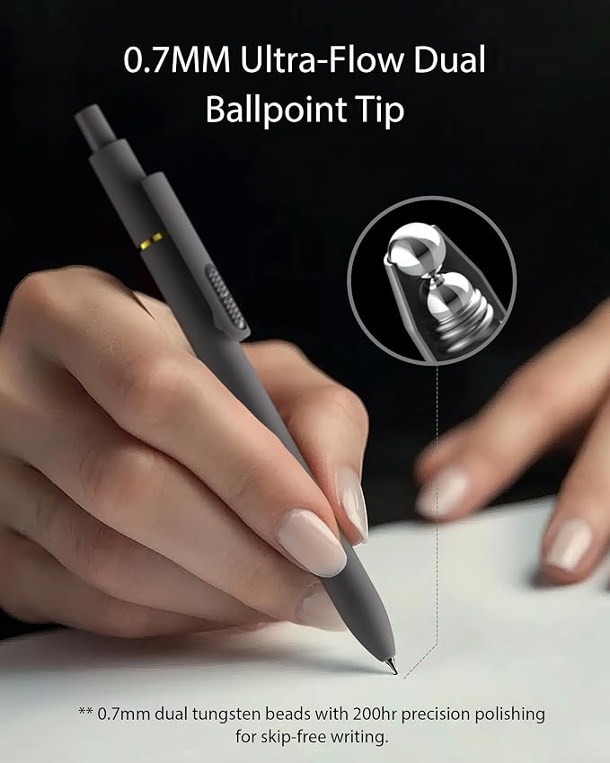 Hiacry 8 Pcs Gel Pens, Quick-Dry Black Ink-0.7 MM Fine Point Fidget Pens | - Image 3