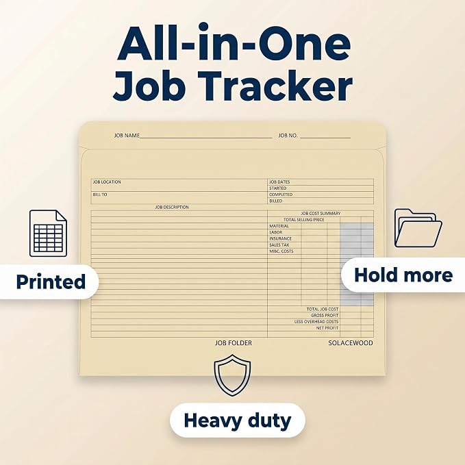 Classic Manila File Jacket 9.85" x 12.8" Job Folders Heavy Duty - Image 2