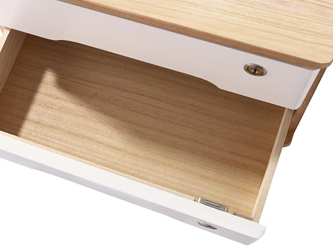 Lockable Desk Organizer Wooden Desktop Drawers Office Flat Files Storage Box - Image 7