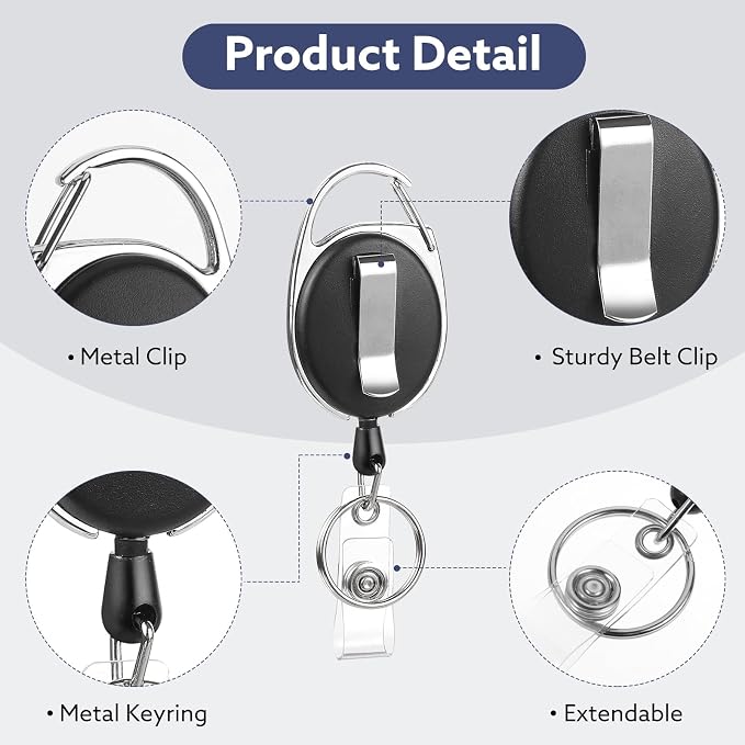 120 Pack Badge Reels Retractable ID Badge Holder - Image 4