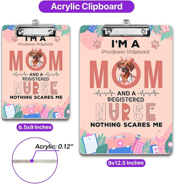 I'm a Rhodesian Ridgeback Mom and a Registered Nurse Nothing Scares Me Acrylic - Image 5