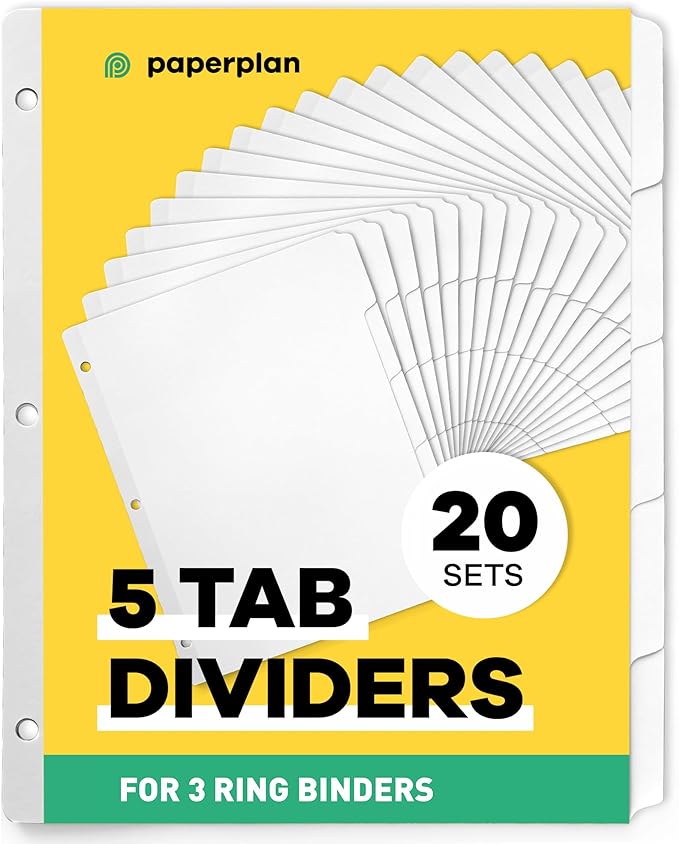Binder Dividers with Tabs by PaperPlan