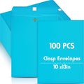 Geyee 100 Pcs Clasp Manilla Envelopes 10 x 13 Inch Gummed Colored Envelopes by Geyee