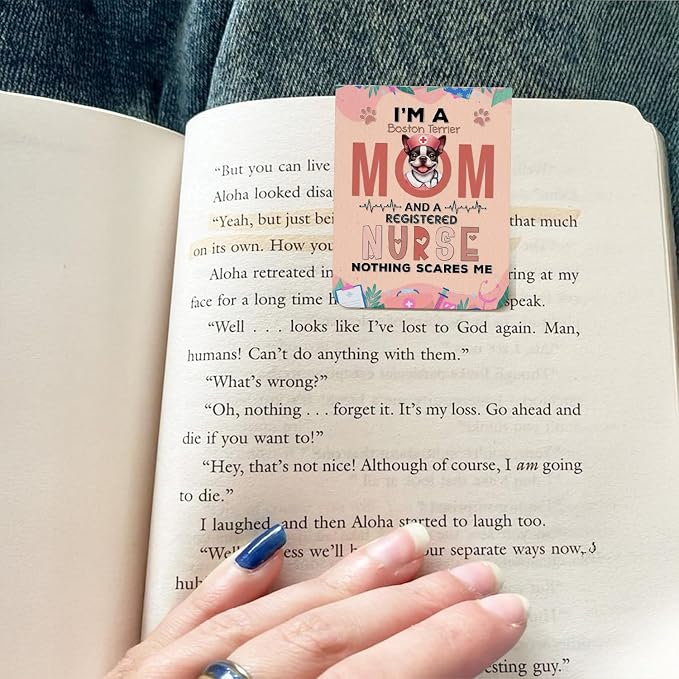 I'm a Boston Terrier Mom and a Registered Nurse Nothing Scares Me Magnet - Image 3