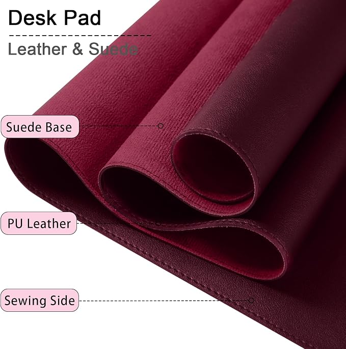Large Desk Mat 35.4" x 17", PU Leather Desk Pad Protector, Non-Slip Large Mouse - Image 3