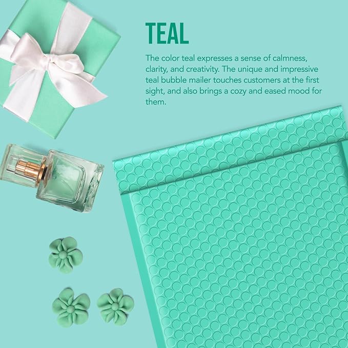 Fuxury Bubble Mailers 8.5x12 Inch Teal Padded Envelopes 40 Pack Large Bubble - Image 8