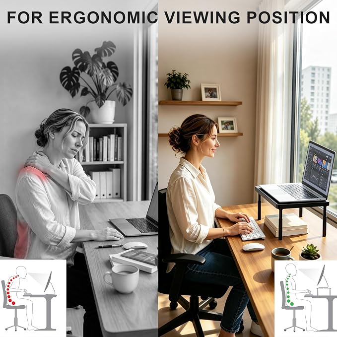 WALI Monitor Riser for Desk, 3 Height Adjustable Laptop Riser - Image 7