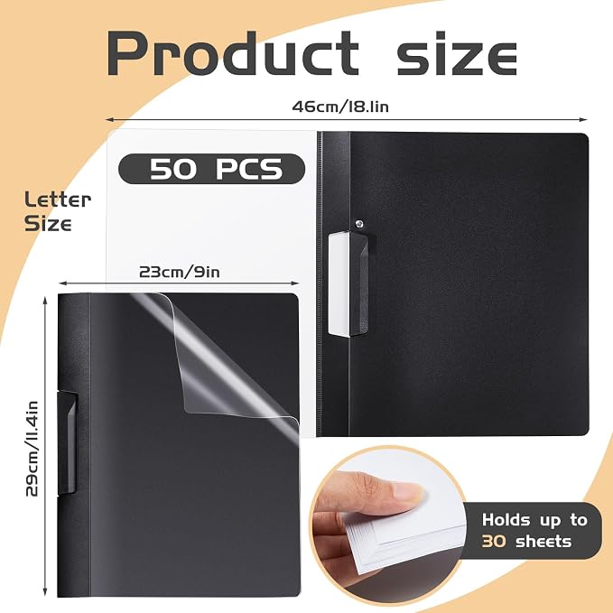 Maitys 50 Pack Durable Clear Report Covers - Image 3