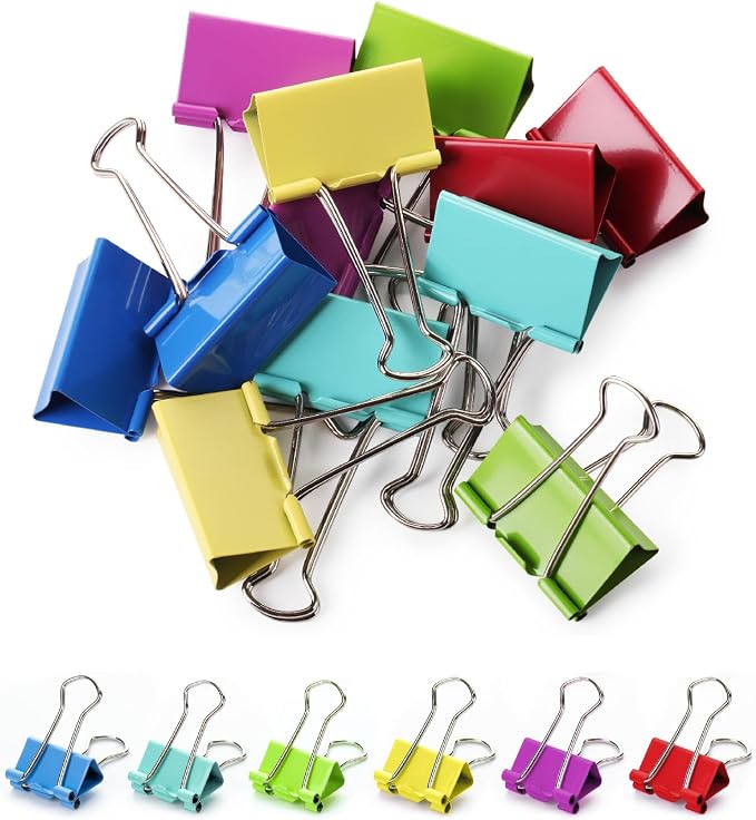 Mr. Pen- Metal Binder Clips, 2 Inches, Extra Large Size | Colored Binder Paper by MrPen