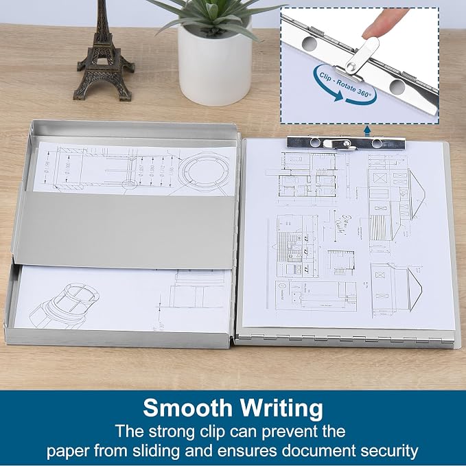 ZCZN Aluminum Clipboard with Storage and Clip Recycled, 2 Pack Clipboard Folders - Image 3