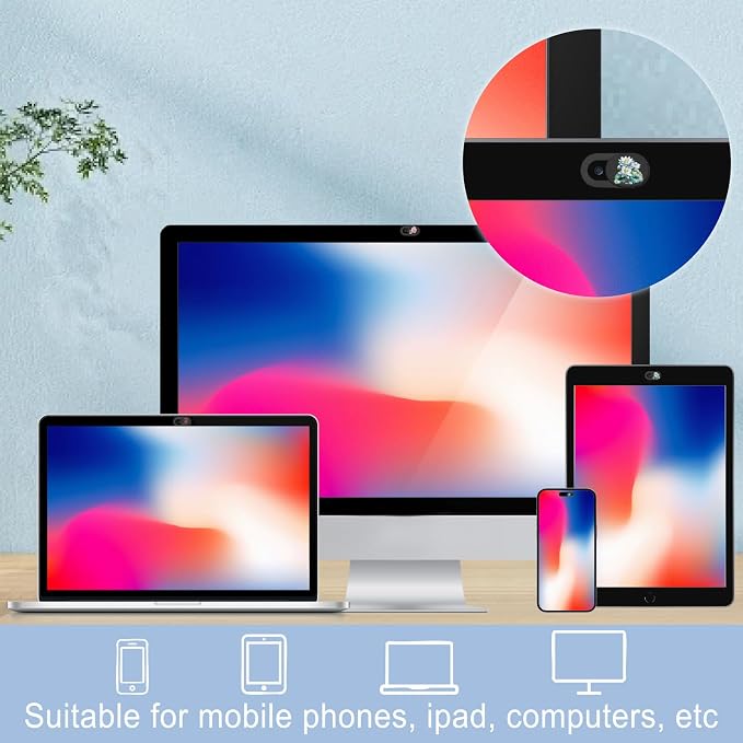 6Pcs 6 Styles Camera Cover Slide Flowers Laptop Camera Cover Floral Pattern - Image 6