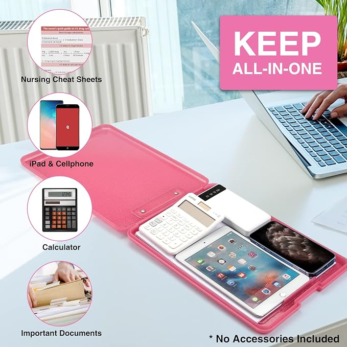 Sooez Clipboard with Storage, Plastic Storage Clipboards with Low Profile Clip - Image 4