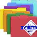 File Folders, 21 Pack Manilla Folders 8.5x11, 1/3 Cut Tabs Manila Folders by Unknown