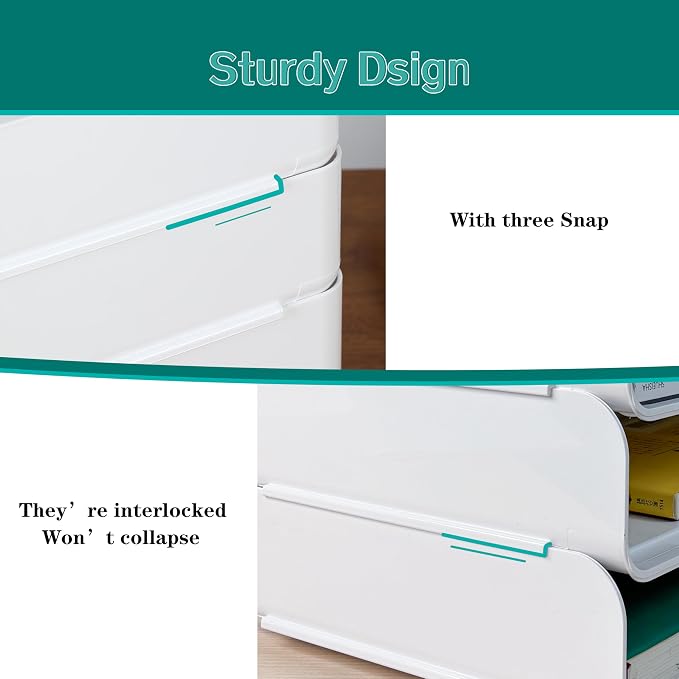3 Tiers Stackable A4 Paper Trays, Office Desk File Holder, Tidy File Document - Image 5