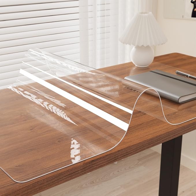 Oterri Clear Writing Desk Pad, 16’’x30” Heat Resistant Waterproof PVC Round by Oterri